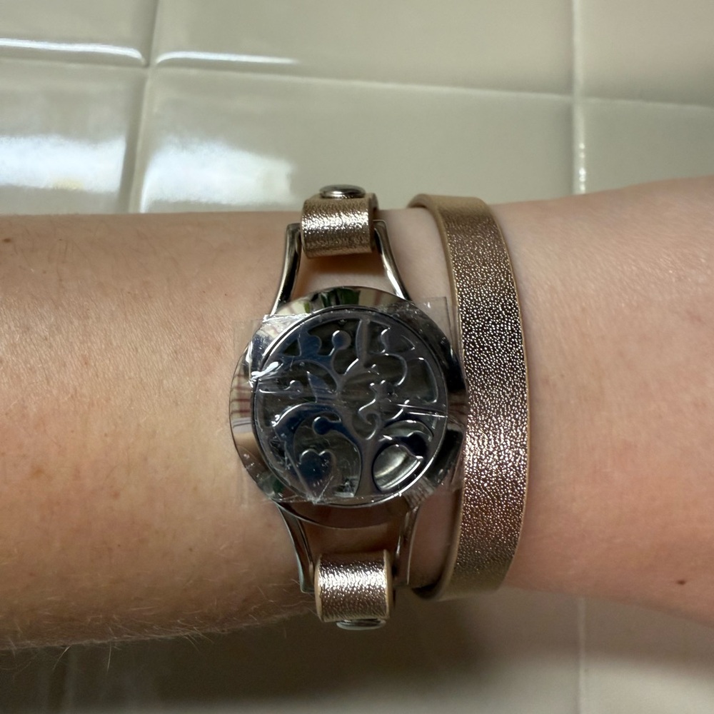 NWOT: Silver and Rose Gold Tree Diffuser Bracelet